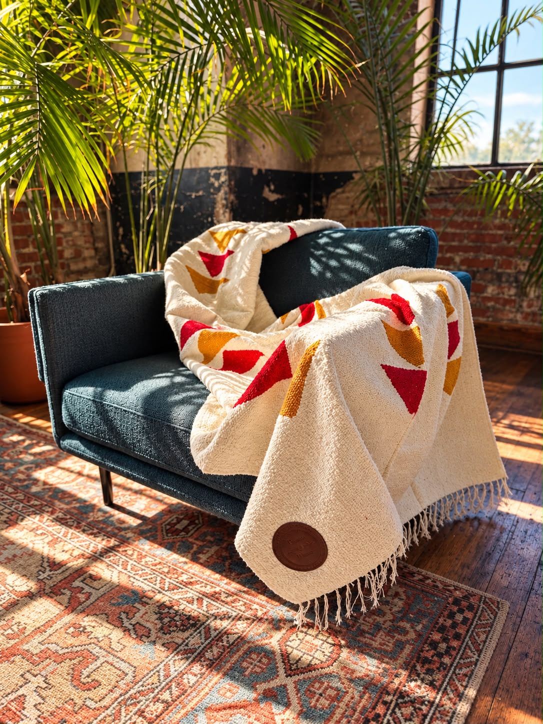 Red Arrowhead Blanket | Mexican Handmade Blanket