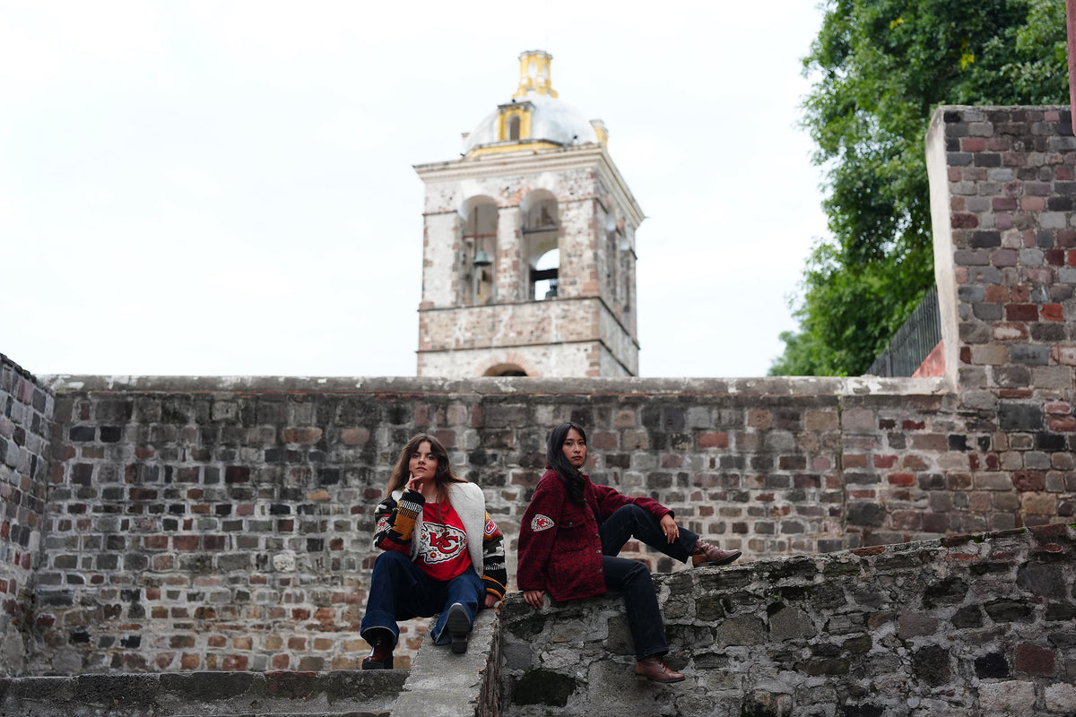 Pancho's Blanket × Kansas City Chiefs Floral Arrowhead Crop Top in red — photoshoot image 0590