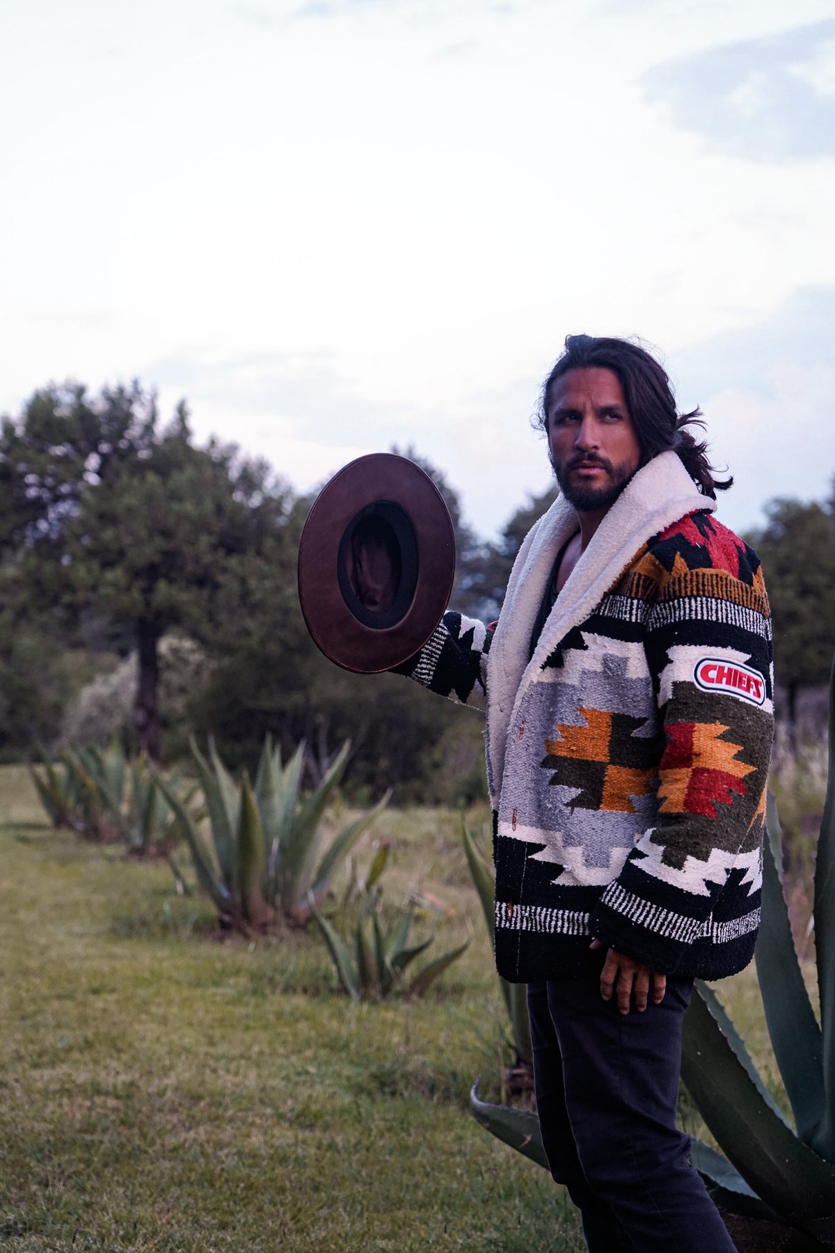 Pancho's Blanket × Kansas City Chiefs Special Edition Heritage Coat — photoshoot image _VID0765