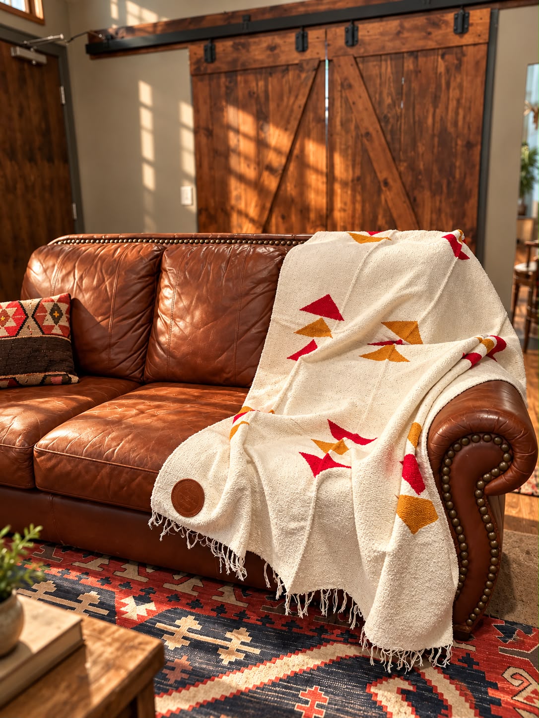 Red Arrowhead Blanket | Mexican Handmade Blanket
