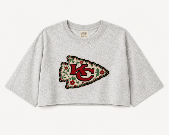 Chiefs Floral Arrowhead Crop Top front product view