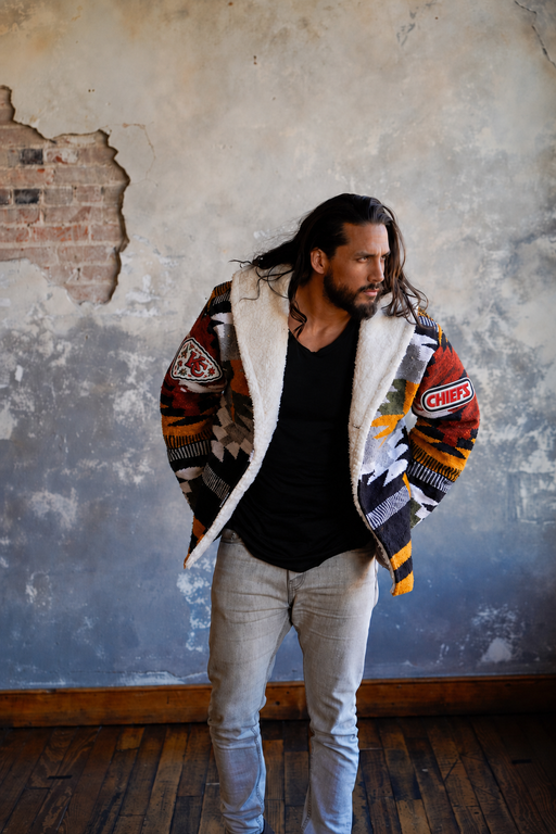 Chiefs Special Edition Heritage Coat front view on model