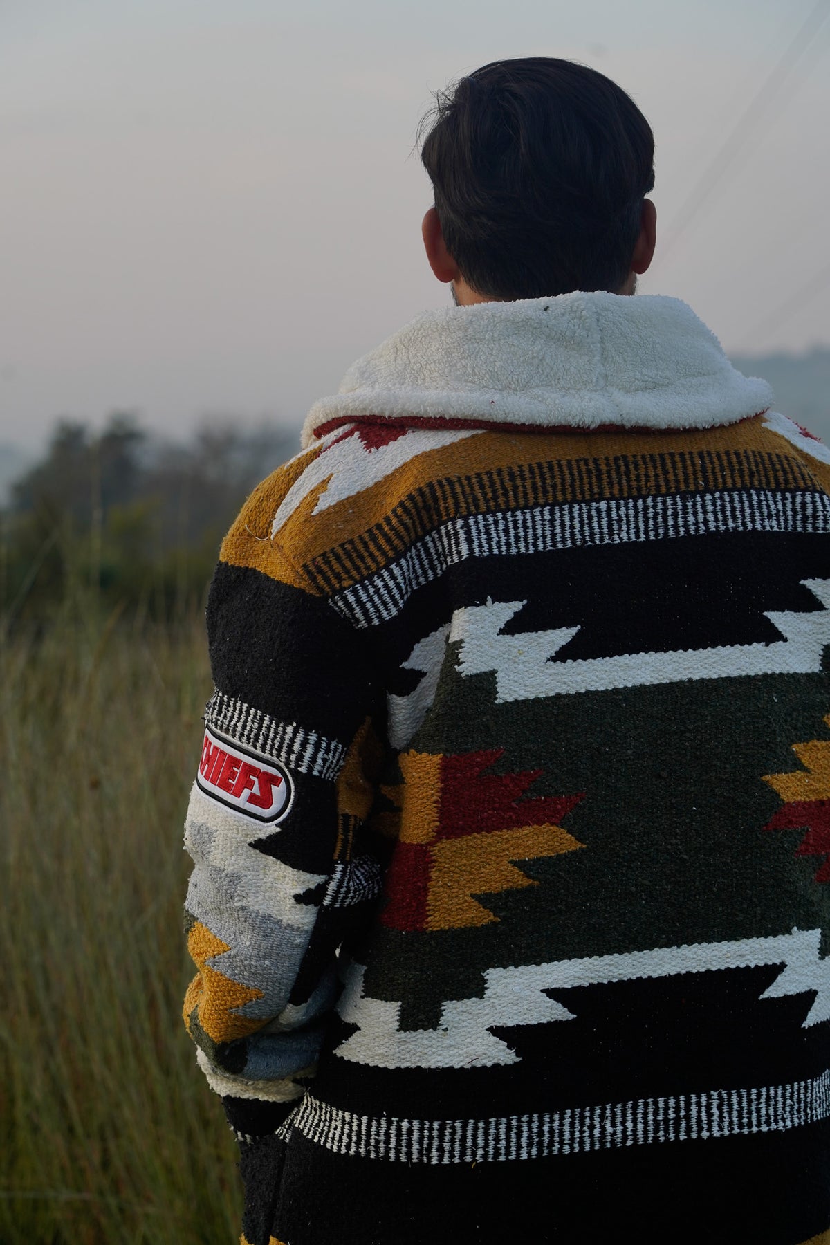 Pancho's Blanket × Kansas City Chiefs Special Edition Heritage Coat — photoshoot image _VID0096