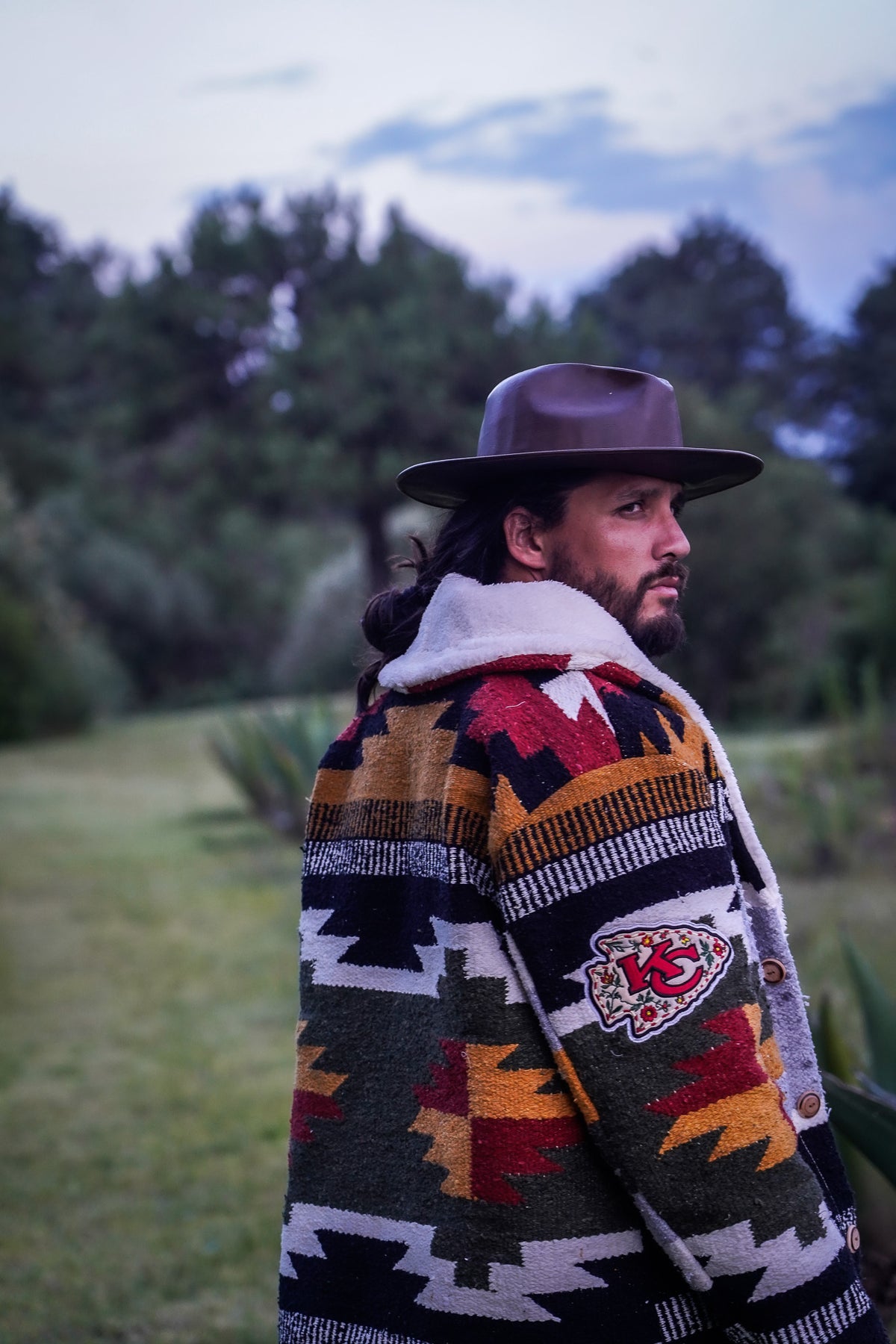 Pancho's Blanket × Kansas City Chiefs Special Edition Heritage Coat — photoshoot image _VID0759